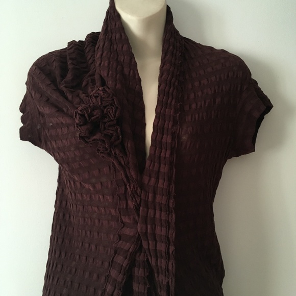 YOHJI YAMAMOTO Burgundy Brown Cotton Knit Quirky Sweater 2 M - Picture 4 of 8